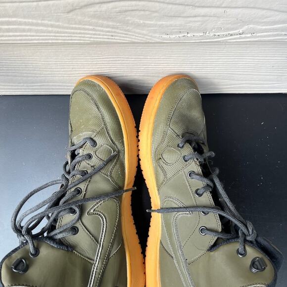Nike Men's Son of Force Mid Loden Green Leather Shoes Sneakers Size 12 - Picture 7 of 11